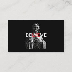 Cartão De Visita Negra Anticristo Jesus Crânio Acredita Satã Em