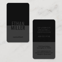 Negra e Cinza Mínima Elegante Moderna Vertical