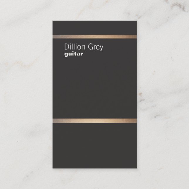 Cartão de visita Negra Minimalista Guitarista (Frente)