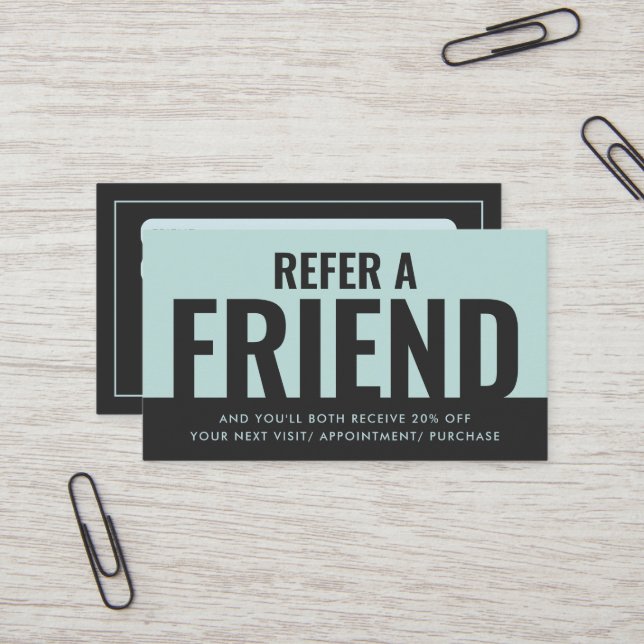 Cartão De Visita Negrito moderno e simples Consulte uma consulta de (Frente/Verso In Situ)