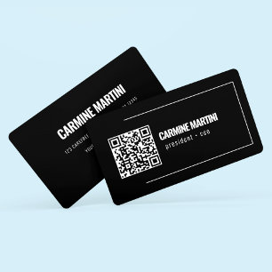Cartão De Visita Negrito Preto e Branco Moderno