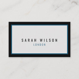Cartão de visita negro marinho minimalista moderno