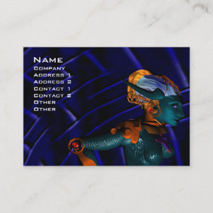 Cartão De Visita NEMES / cibernética, engenheiro mecânico, azul