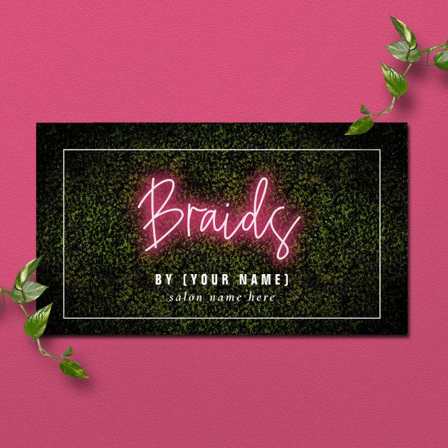 Cartão De Visita Neon Braids Business Card (Criador carregado)