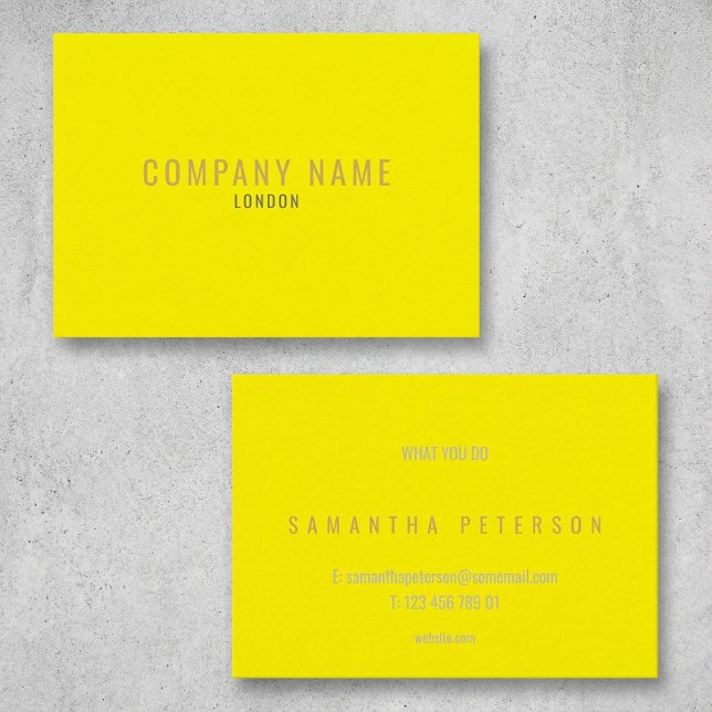 Cartão De Visita Néon brilhante (Bright neon yellow business card.)