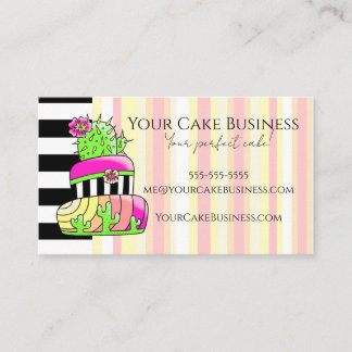 Cartão De Visita Neon Cactus Business Card