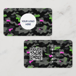 Cartão De Visita Neon Camo - Design totalmente personalizável e com