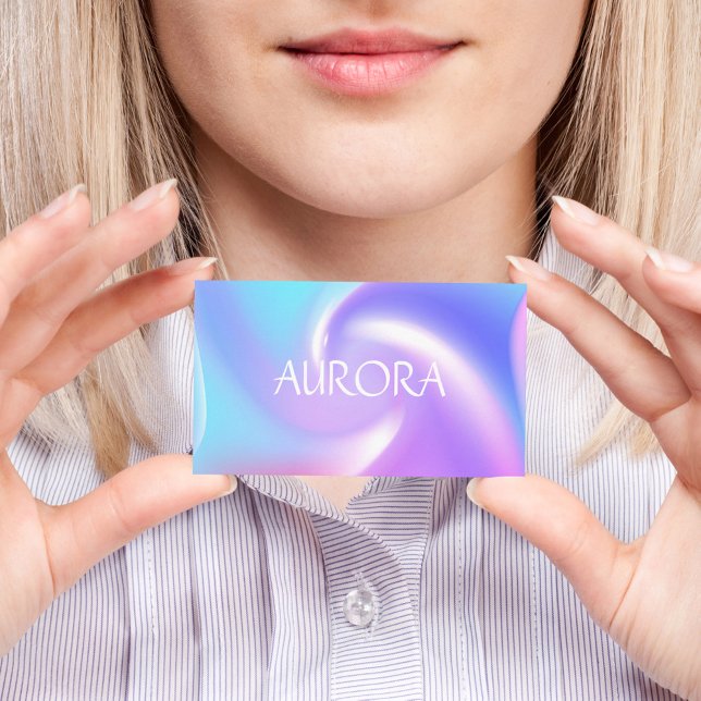 Cartão De Visita Neon Colors Abstrato Holographic Simple Elegant (Criador carregado)