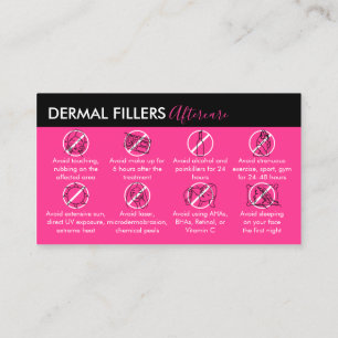 Cartão De Visita Neon Pink Modern Dermal Fillers Após Cuidados