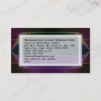 Cartão De Visita Neon Rainbow Stripes