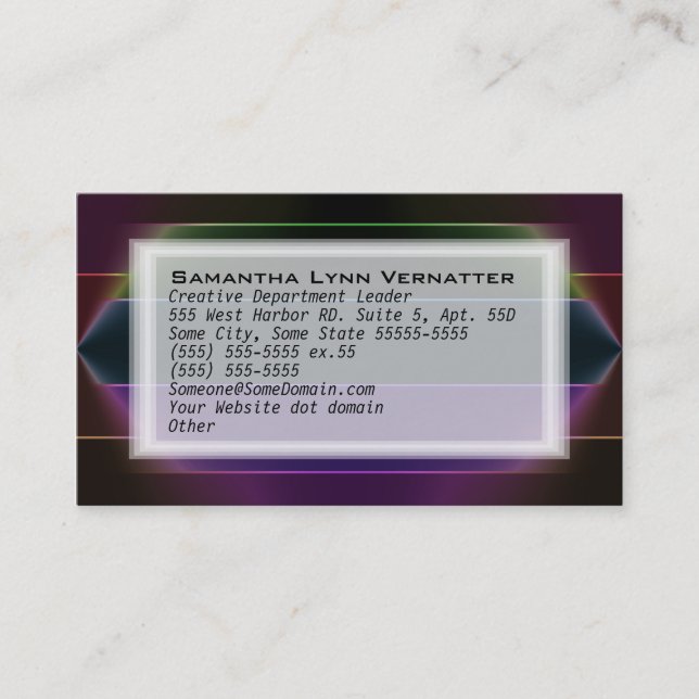 Cartão De Visita Neon Rainbow Stripes (Frente)