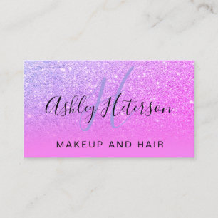 Cartão De Visita Néon roxo do brilho do rosa do roteiro do
