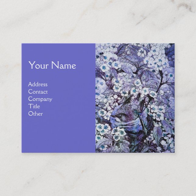 Cartão De Visita NEST DO PÁSSARO,monograma,branco azul (Frente)