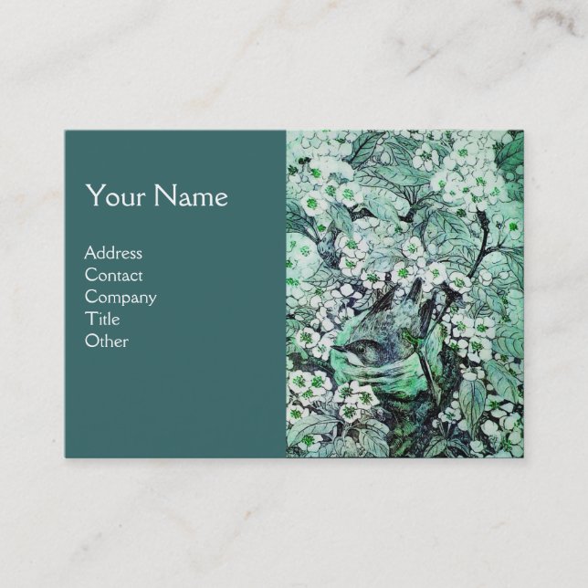 Cartão De Visita NESTE AVE,monograma,preto branco verde (Frente)