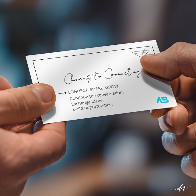 Cartão De Visita Networking Business Card (Professional business card exchange moment capturing real connection and first impressions)