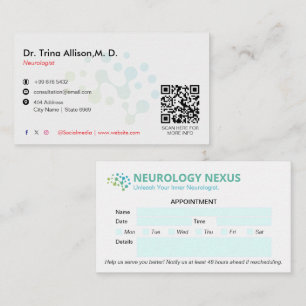 Cartão De Visita Neurologia Empresa Clínica   Limpar Compromisso