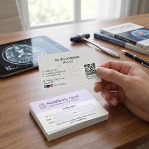Cartão De Visita Neurologia Empresa Clínica Limpar Compromisso