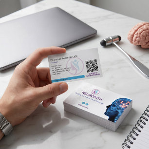 Cartão De Visita Neurologia Terapêutica Comercial Branco minimali
