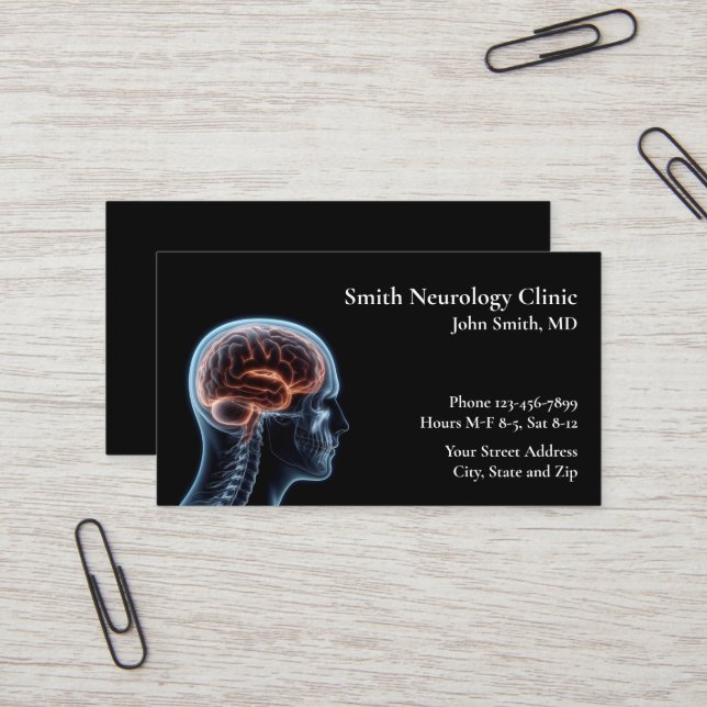 Cartão De Visita Neurologist Neurology Neurosurgeon Business Card (Frente/Verso In Situ)
