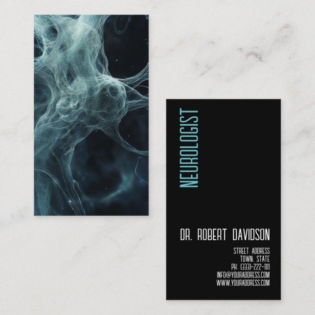 Cartão De Visita Neurologista Nerva Médico Medicina Moderno Negrito (Frente/Verso)