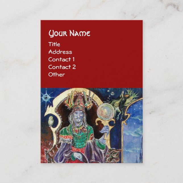 Cartão De Visita NEUROMANCER, vermelho azul (Frente)