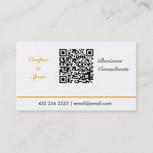 Cartão De Visita Neutro do código QR minimalista e simples