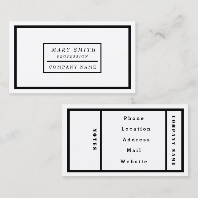 Cartão De Visita Neve Branca Moderna Simples (Frente/Verso)