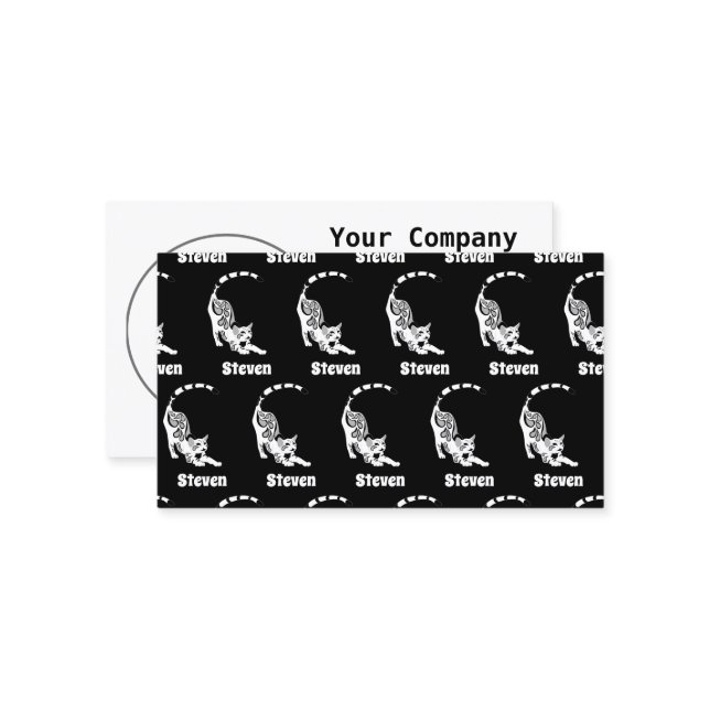 Cartão De Visita Neve Leopard Paisley Bengal Cat Yoga Streting (Frente/Verso In Situ)