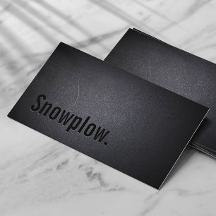 Cartão De Visita Neve que ara minimalista preto profissional