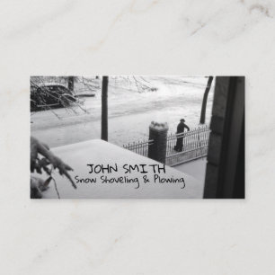 Cartão De Visita Neve que ara trabalhando com pá o contratante da