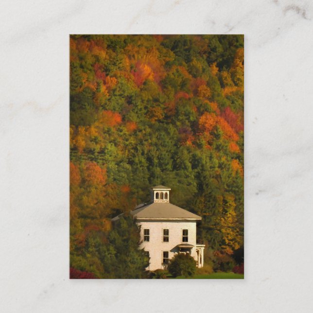 Cartão De Visita New England House in Autumn ATC Card (Frente)