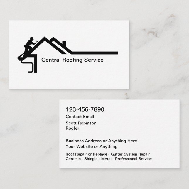 Cartão De Visita New Modern Roofing Service Business Cards (Frente/Verso)
