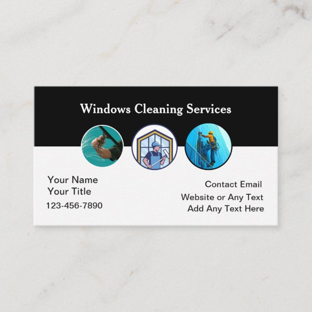 Cartão De Visita New Window Washing Professional Service (Frente)