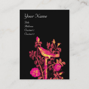 Cartão De Visita NIGHT COM MONOGRAMA ROSA, preto-e-Dourado cor-de-r