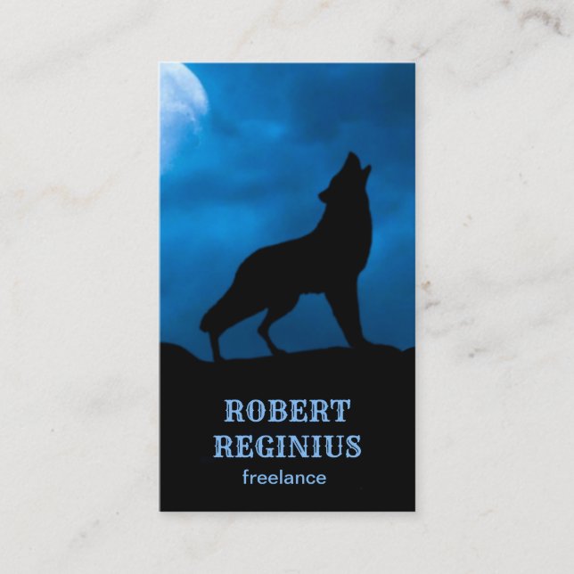 Cartão De Visita Night Wolf (Frente)