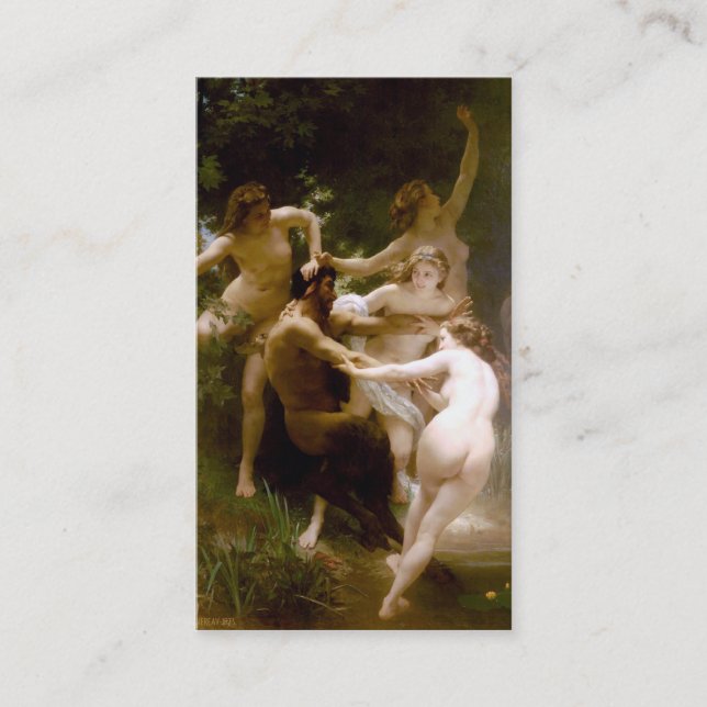 Cartão De Visita Ninfas e Satyr, William-Adolphe Bouguereau (Frente)