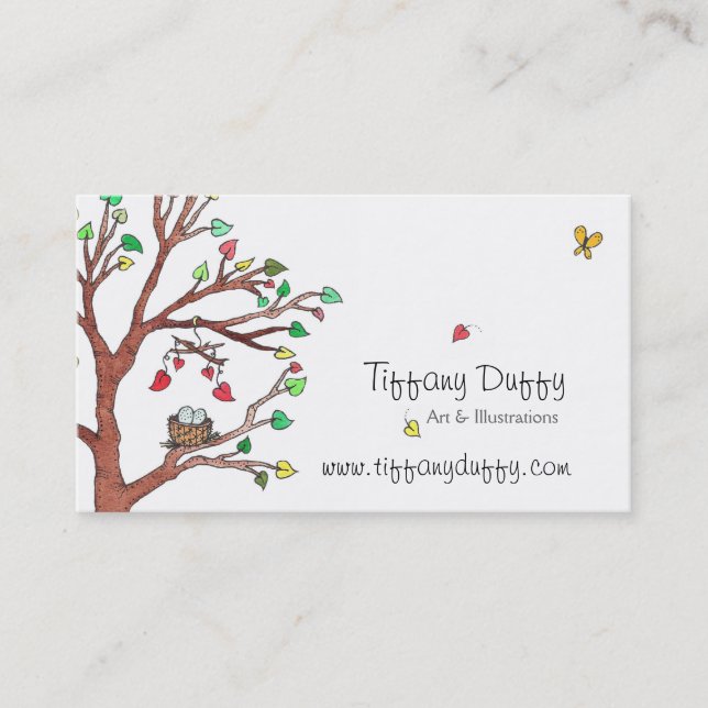 Cartão De Visita Ninho de pássaro com portátil (Frente)