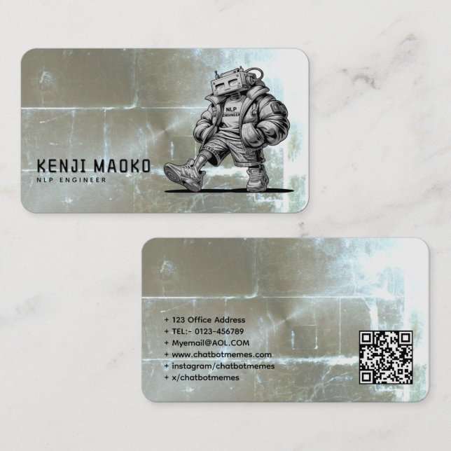 Cartão De Visita NLP do Engenheiro AI Conversacional do Desenvolved (Frente/Verso)