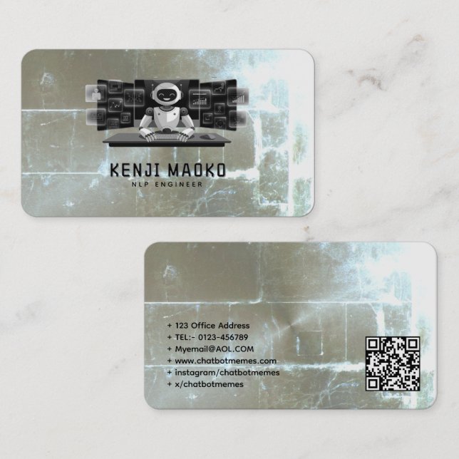 Cartão De Visita NLP do Engenheiro AI Conversacional do Desenvolved (Frente/Verso)
