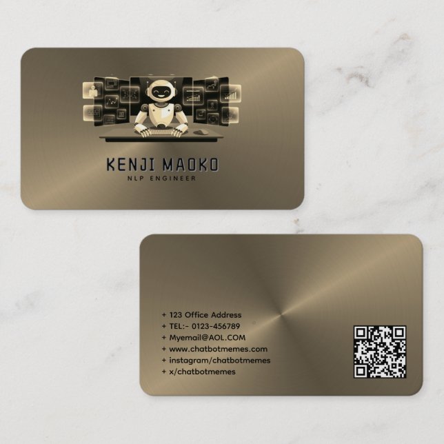 Cartão De Visita NLP do Engenheiro AI Conversacional do Desenvolved (Frente/Verso)