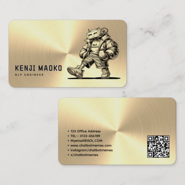Cartão De Visita NLP do Engenheiro AI Conversacional do Desenvolved (Frente/Verso)