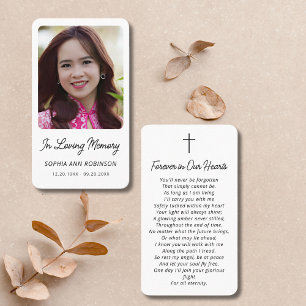 Cartão De Visita No Loving Memory Photo Funeral Prayer Card