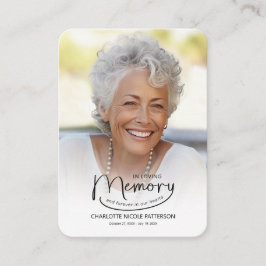 Cartão De Visita No Loving Memory Photo Psalm Prayer Card