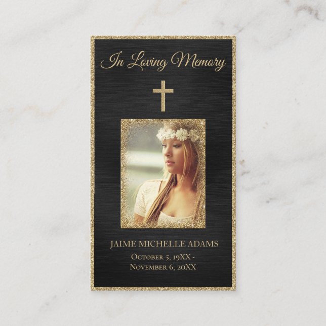 Cartão De Visita No Loving Memory Sympathy Funeral Prayer Card (Frente)