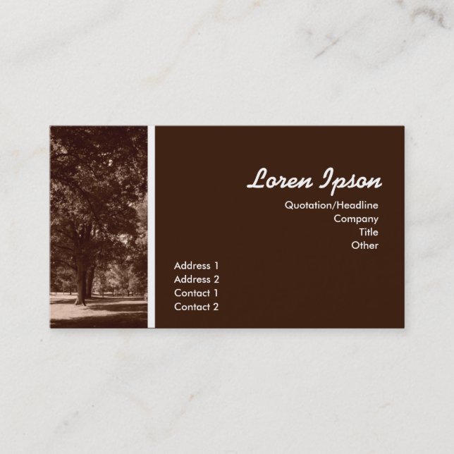 Cartão De Visita No parque (Frente)