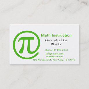 Cartão De Visita No verde do Pi Kelly