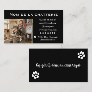 Cartão De Visita Noire Personnalisée Chatterie de Maine Coon