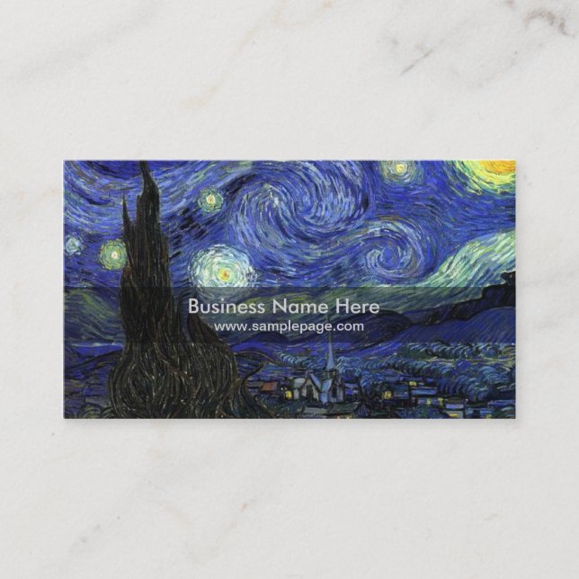 Cartão De Visita noite estrelada, 1889, Vincent van Gogh (Frente)