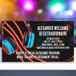 Cartão De Visita Noite Luzes Dj Party Music DJ DJs Disk Jockey