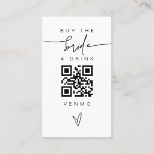 Cartão De Visita Noiva e Groom Drink Card Scan Código QR Casamento